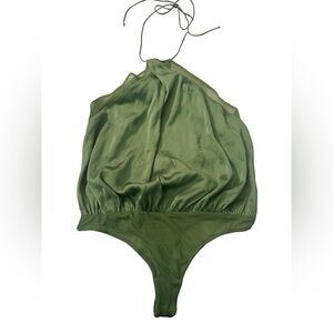 Free People Green Halter Bodysuit